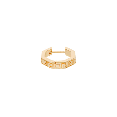 MEANDER HEXAGON HUGGIE GOLD